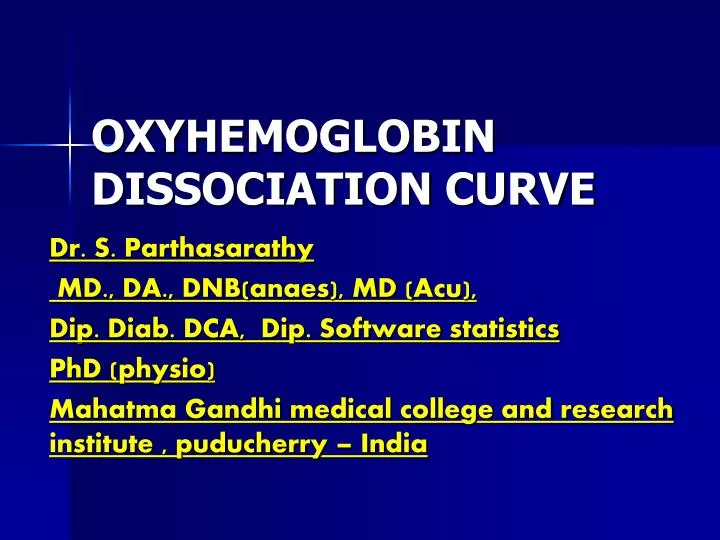 oxyhemoglobin dissociation curve