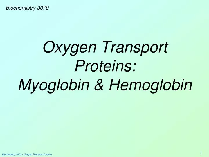 oxygen transport proteins myoglobin hemoglobin