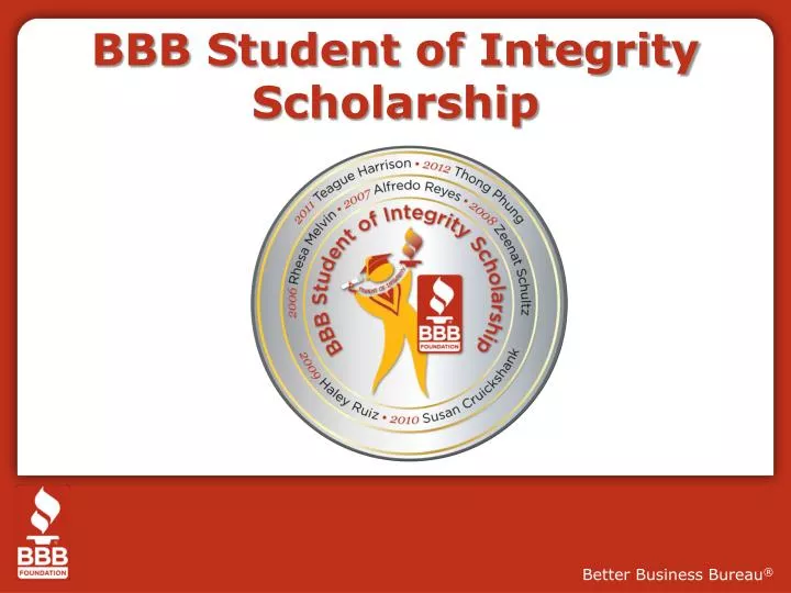 bbb student of integrity scholarship