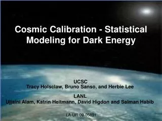 Cosmic Calibration - Statistical Modeling for Dark Energy