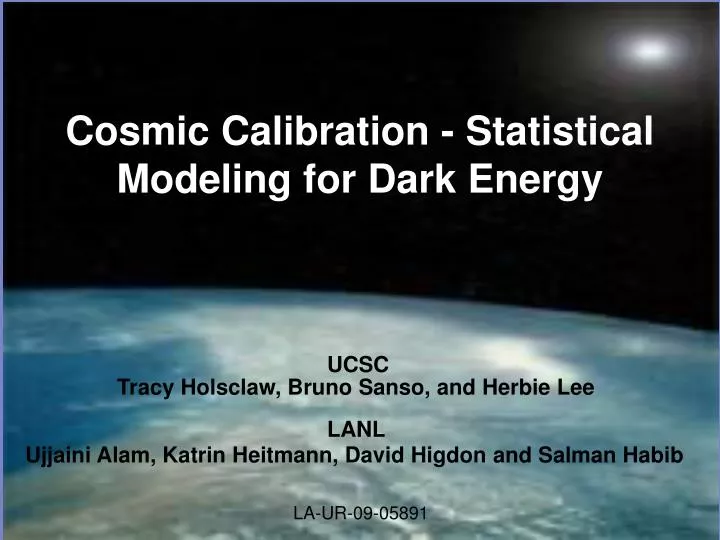 cosmic calibration statistical modeling for dark energy