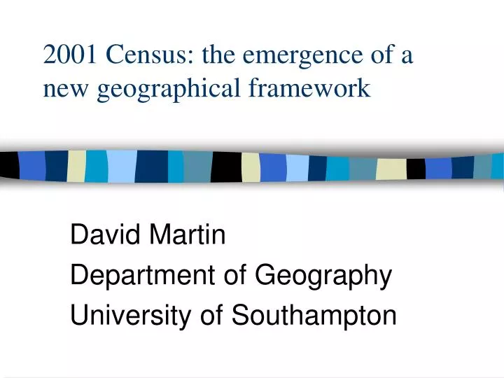 david martin department of geography university of southampton