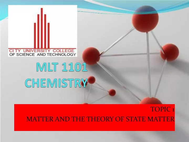 mlt 1101 chemistry