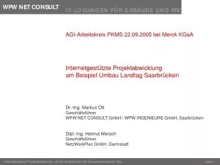 AGI-Arbeitskreis PKMS 22.09.2005 bei Merck KGaA
