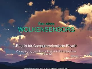 bau eines wolkensensors