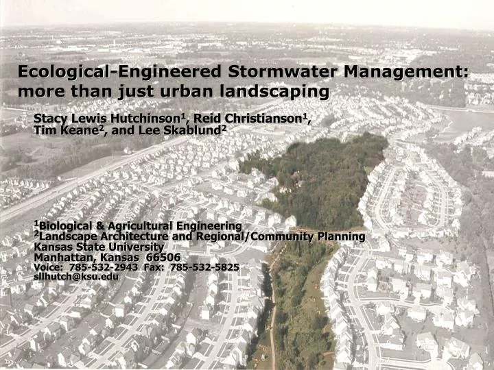 ecological engineered stormwater management more than just urban landscaping