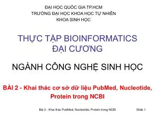 th c t p bioinformatics i c ng