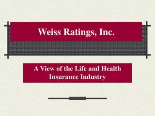 Weiss Ratings, Inc.