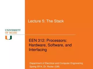 Lecture 5: The Stack