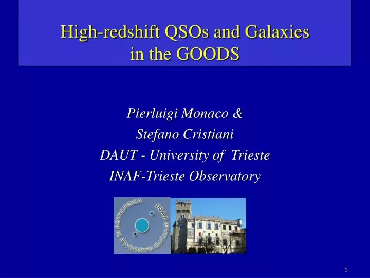 high redshift qsos and galaxies in the goods