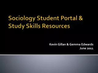 Sociology Student Portal &amp; Study Skills Resources
