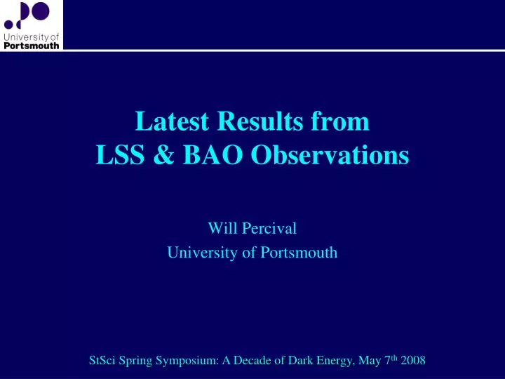 latest results from lss bao observations