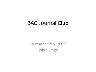 BAO Journal Club