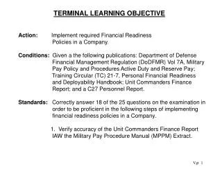 TERMINAL LEARNING OBJECTIVE