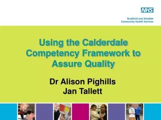 Using the Calderdale Competency Framework to Assure Quality