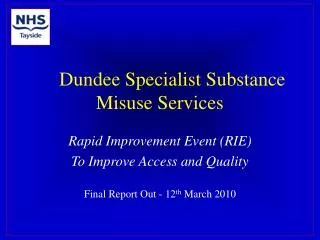 Dundee Specialist Substance Misuse Services