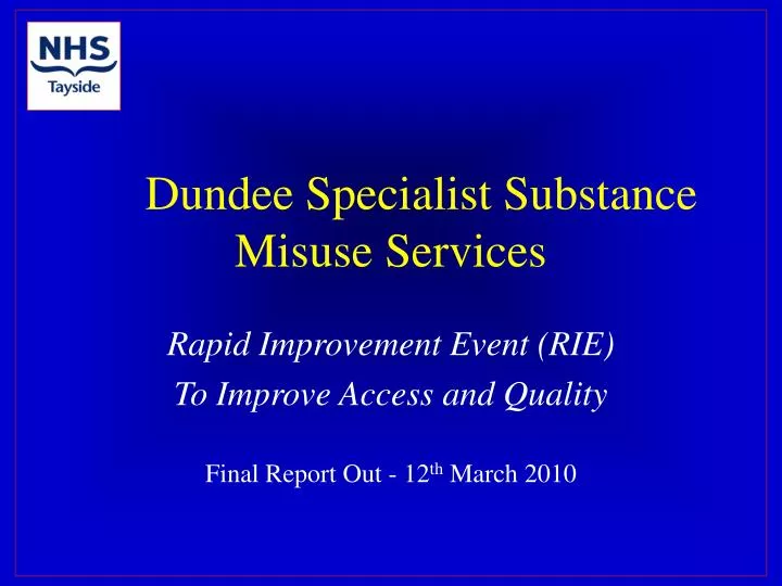 dundee specialist substance misuse services