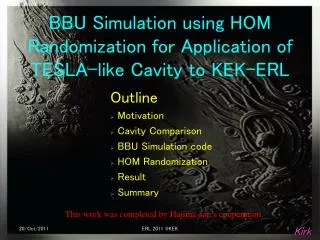 BBU Simulation using HOM Randomization for Application of TESLA-like Cavity to KEK-ERL