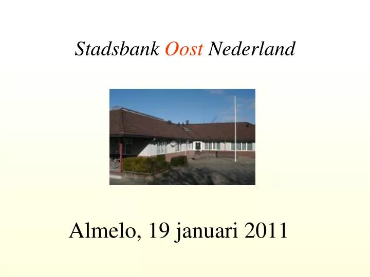 stadsbank oost nederland