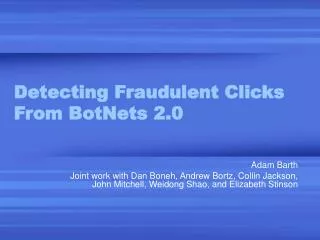 Detecting Fraudulent Clicks From BotNets 2.0