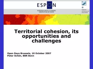 Territorial cohesion, its opportunities and challenges