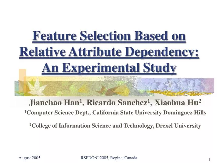 feature selection based on relative attribute dependency an experimental study