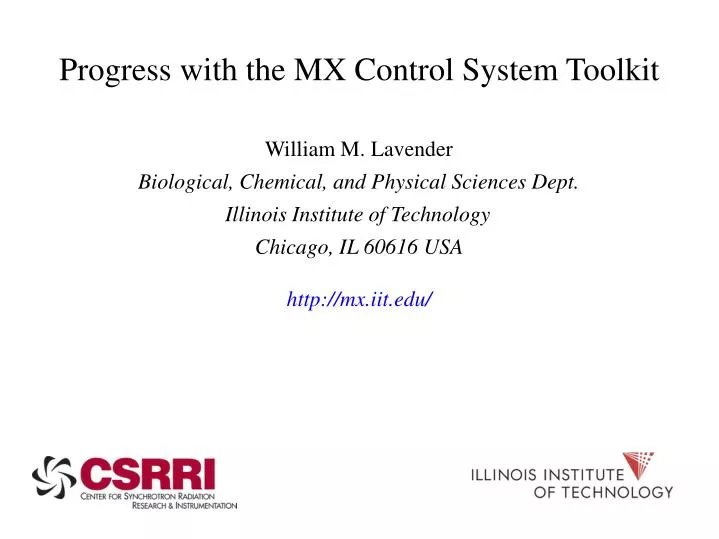 progress with the mx control system toolkit