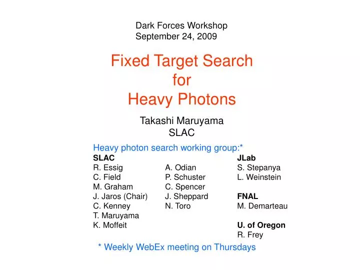 fixed target search for heavy photons