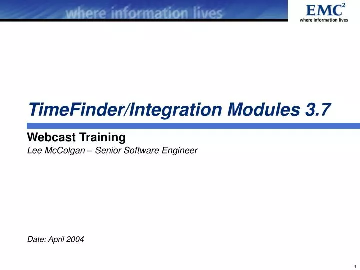 timefinder integration modules 3 7