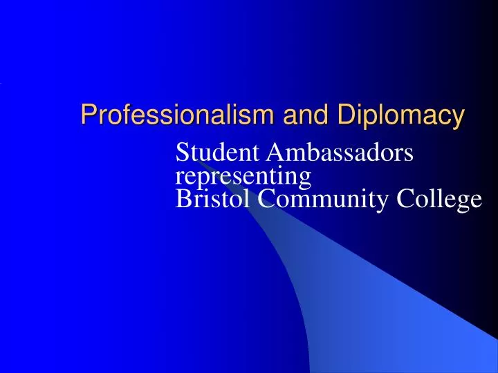 professionalism and diplomacy