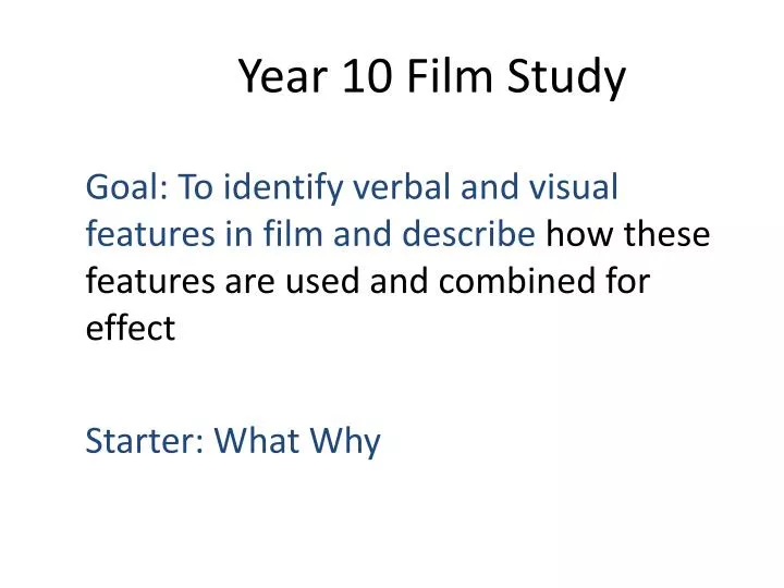 year 10 film study