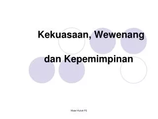 kekuasaan wewenang