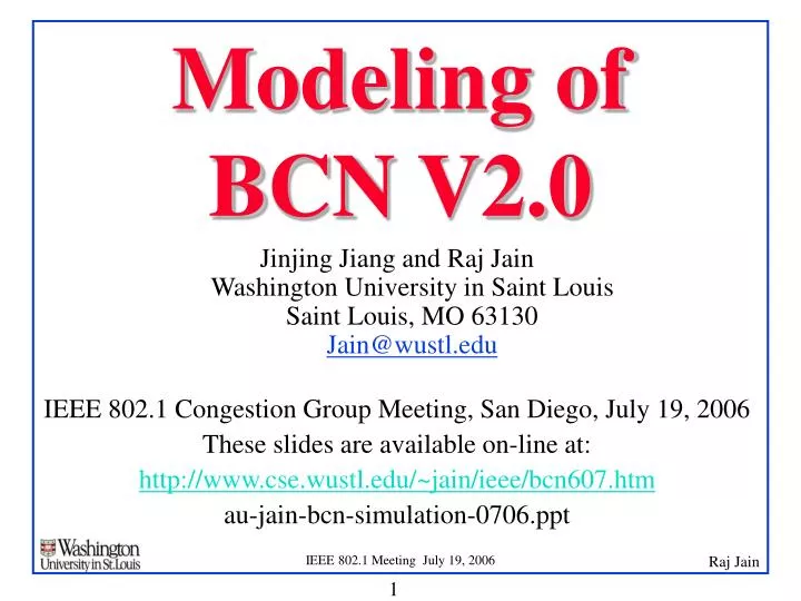modeling of bcn v2 0