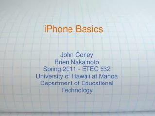 iPhone Basics