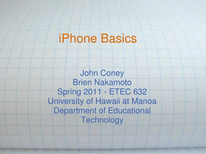 iphone basics