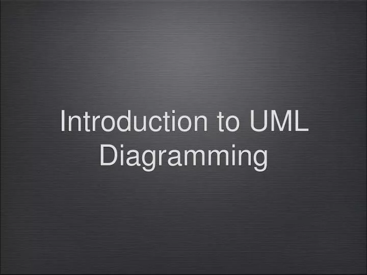 introduction to uml diagramming