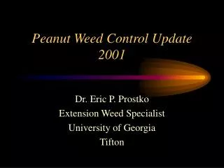 Peanut Weed Control Update 2001