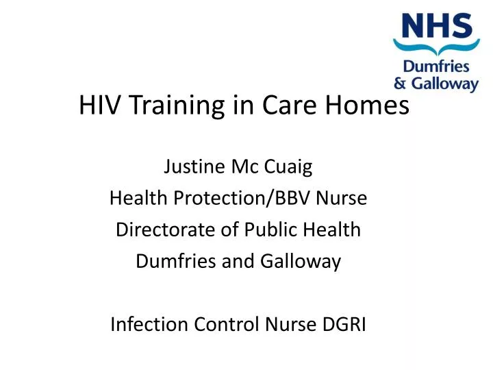 hiv training in care homes