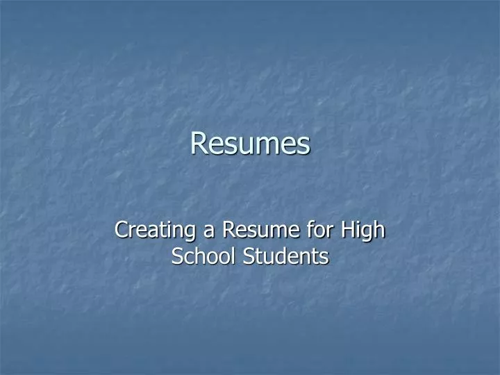 resumes