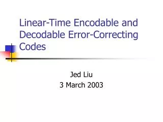 Linear-Time Encodable and Decodable Error-Correcting Codes