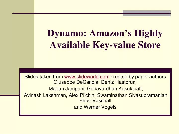 dynamo amazon s highly available key value store