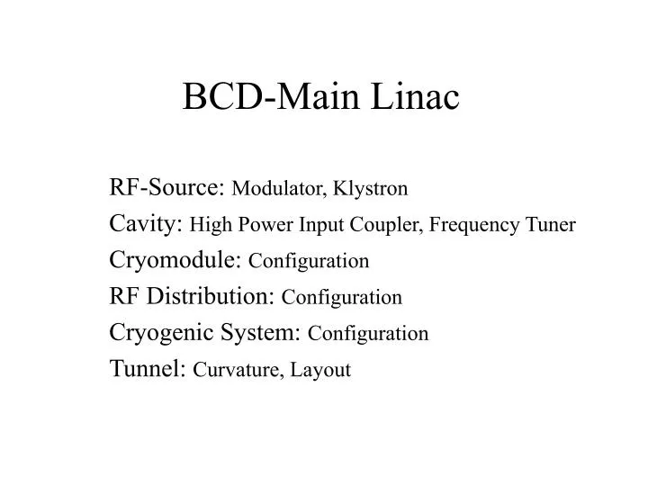 bcd main linac