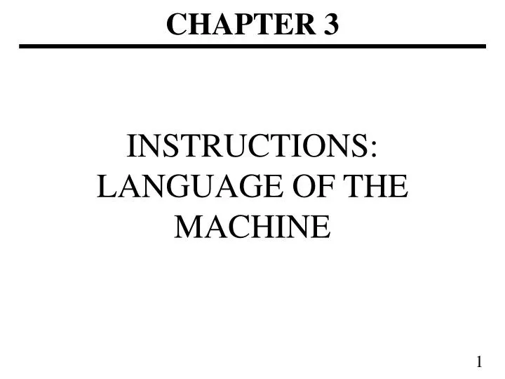 instructions language of the machine