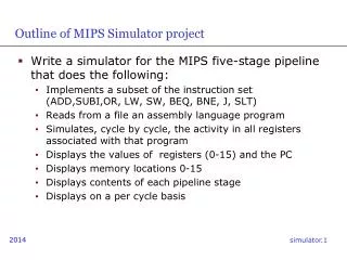 Outline of MIPS Simulator project