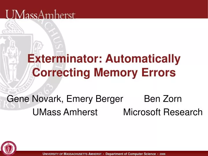exterminator automatically correcting memory errors