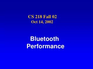 Bluetooth Performance