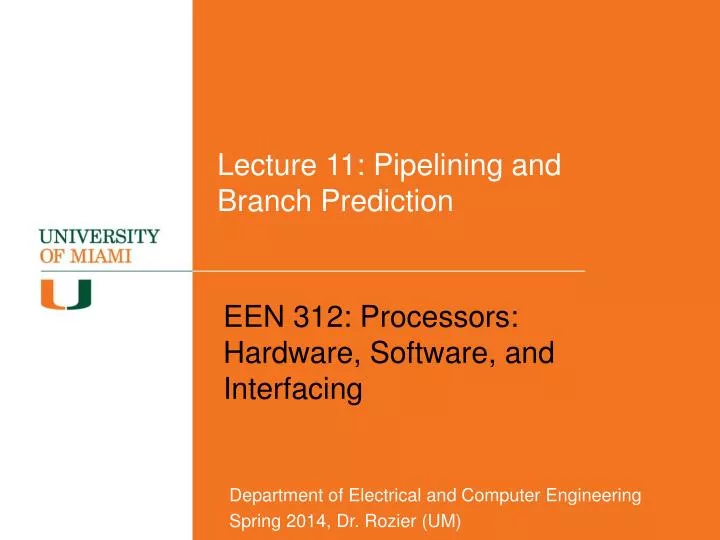 lecture 11 pipelining and branch prediction