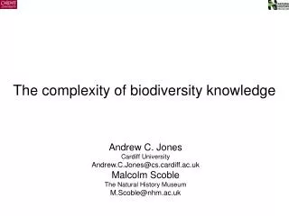 The complexity of biodiversity knowledge