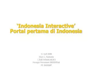 ‘Indonesia Interactive’ Portal pertama di Indonesia