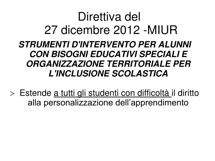 direttiva del 27 dicembre 2012 miur